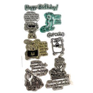 Got Cake Happy Birthday Clear Cling Stamps Set Funny Designs Humor Craft Tool Gi